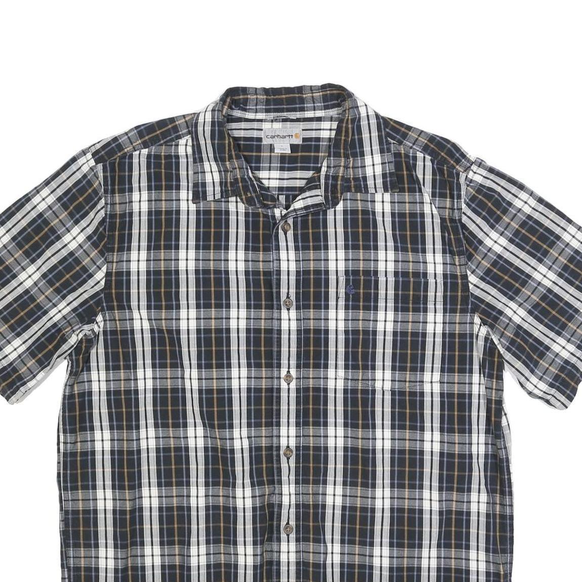 CARHARTT Mens Black & White Check Shirt L Cotton Casual Workwear Button
