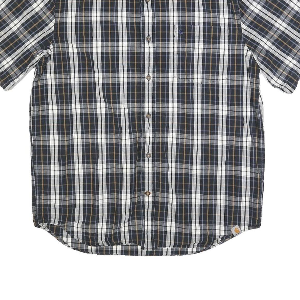 CARHARTT Mens Black & White Check Shirt L Cotton Casual Workwear Button