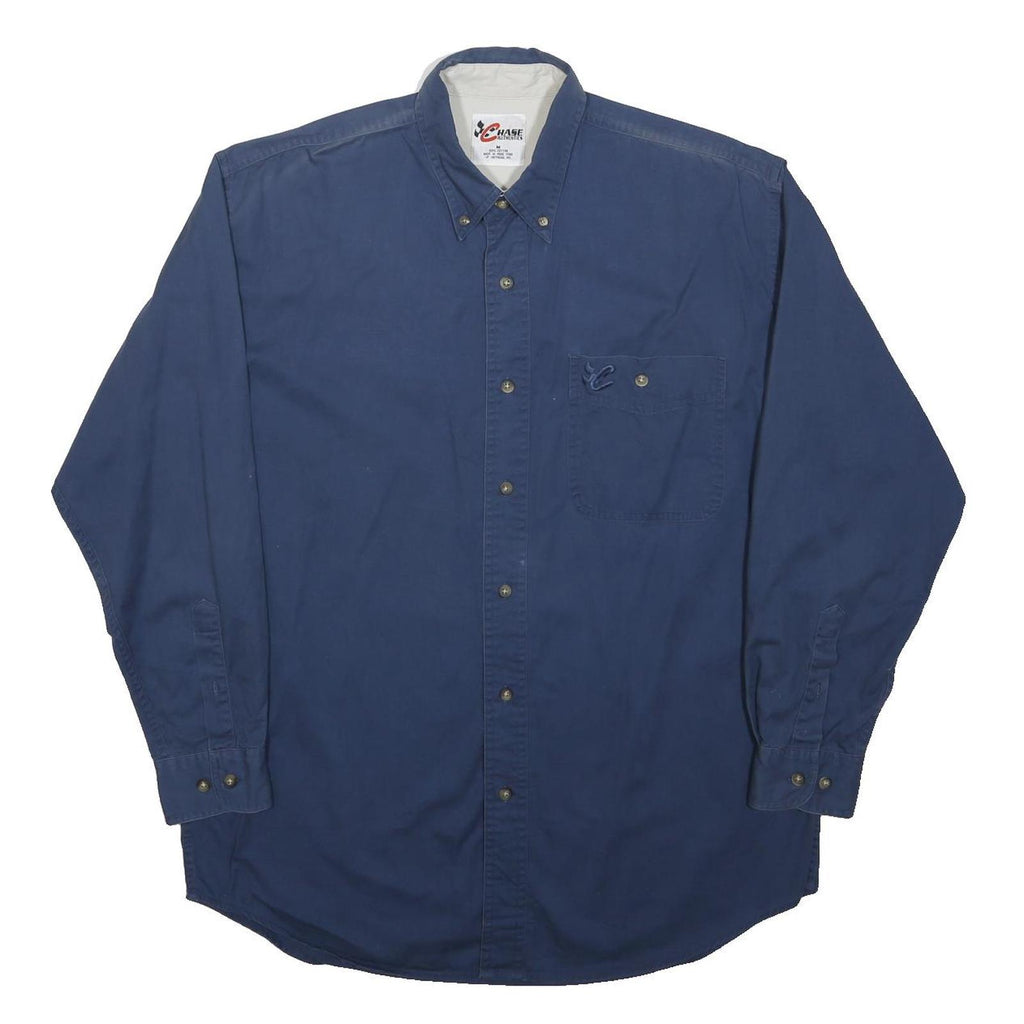 CHASE AUTHENTICS Mens Blue Cotton Shirt M Button Down Long Sleeve Casual