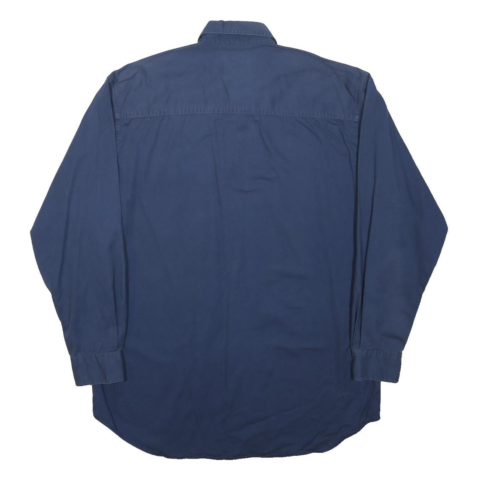 CHASE AUTHENTICS Mens Blue Cotton Shirt M Button Down Long Sleeve Casual