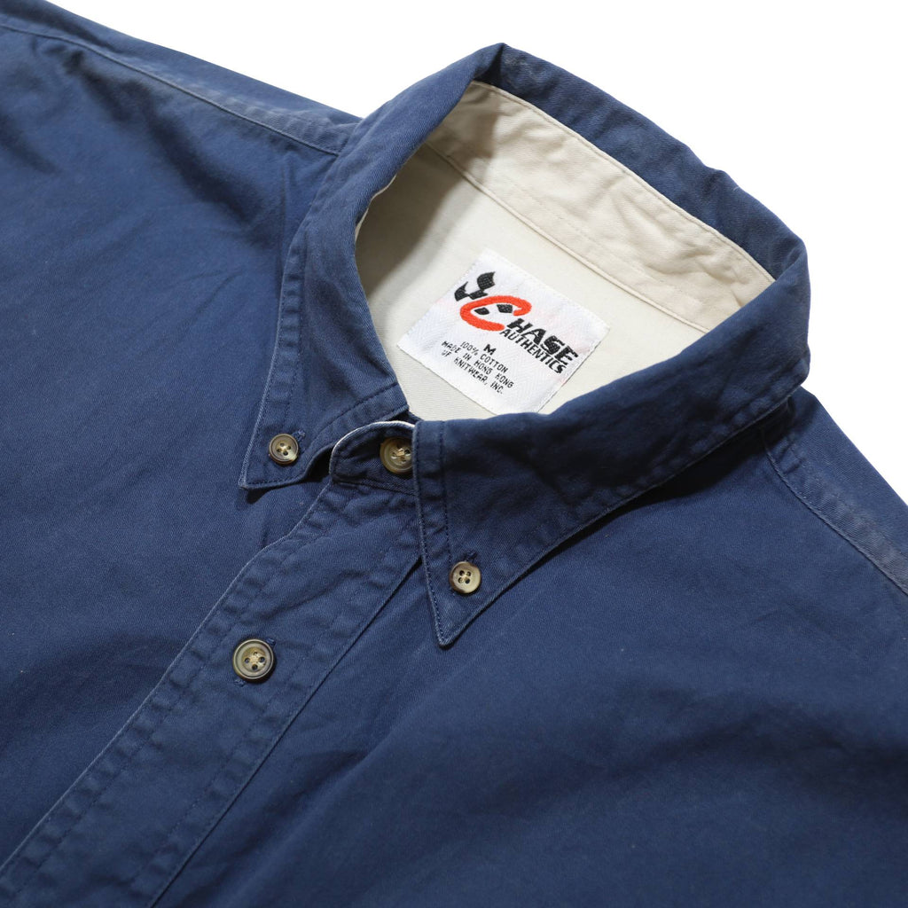 CHASE AUTHENTICS Mens Blue Cotton Shirt M Button Down Long Sleeve Casual