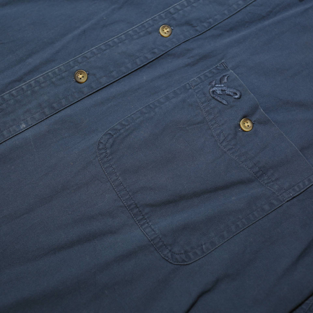 CHASE AUTHENTICS Mens Blue Cotton Shirt M Button Down Long Sleeve Casual