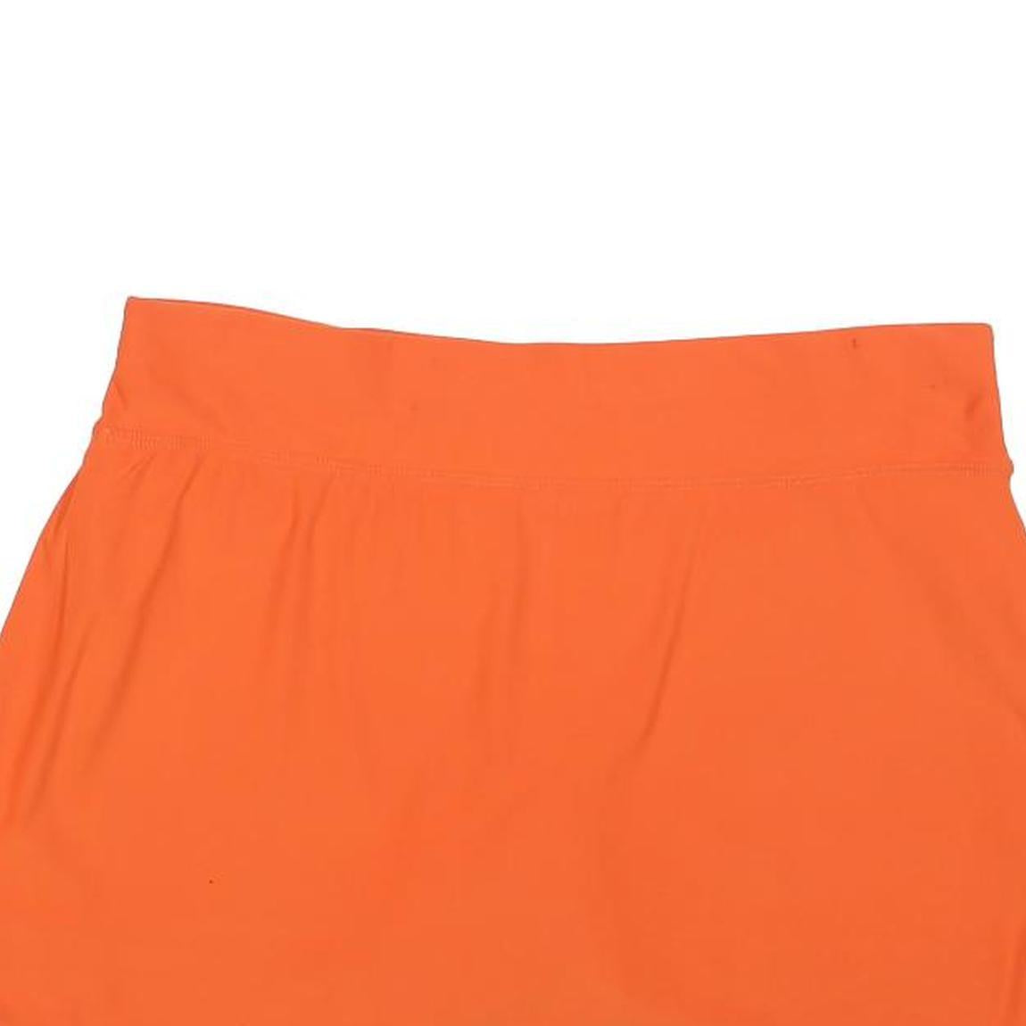 NIKE Womens Orange & White Mini Polyester Blend Plain Skort M Sports Casual