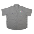 CARHARTT Mens Grey Work Shirt 2XL Short Sleeve Button Front Utility Heavy Duty