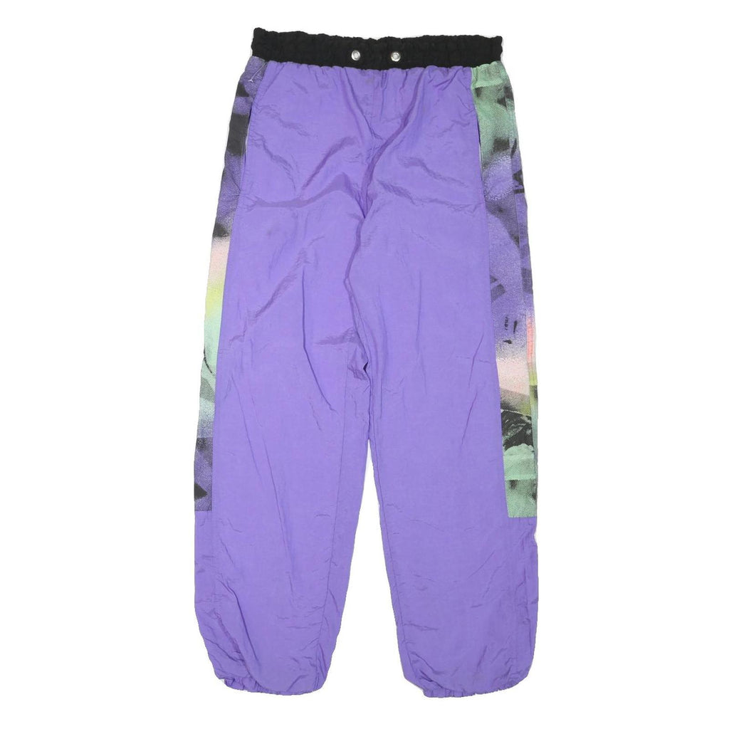 MAGIC Mens Joggers Purple & Multicoloured S W32 L29 Polyester Blend Casual