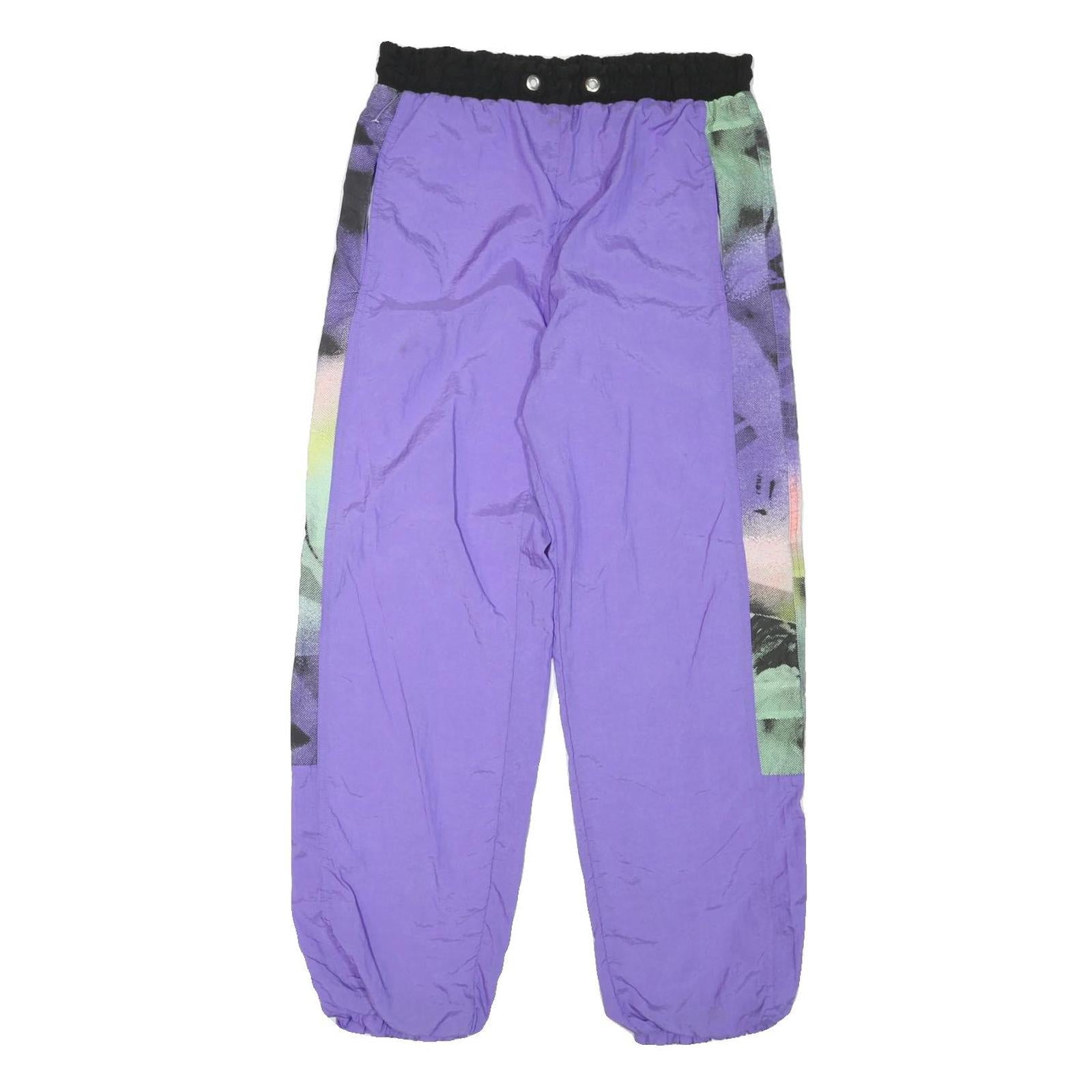 MAGIC Mens Joggers Purple & Multicoloured S W32 L29 Polyester Blend Casual