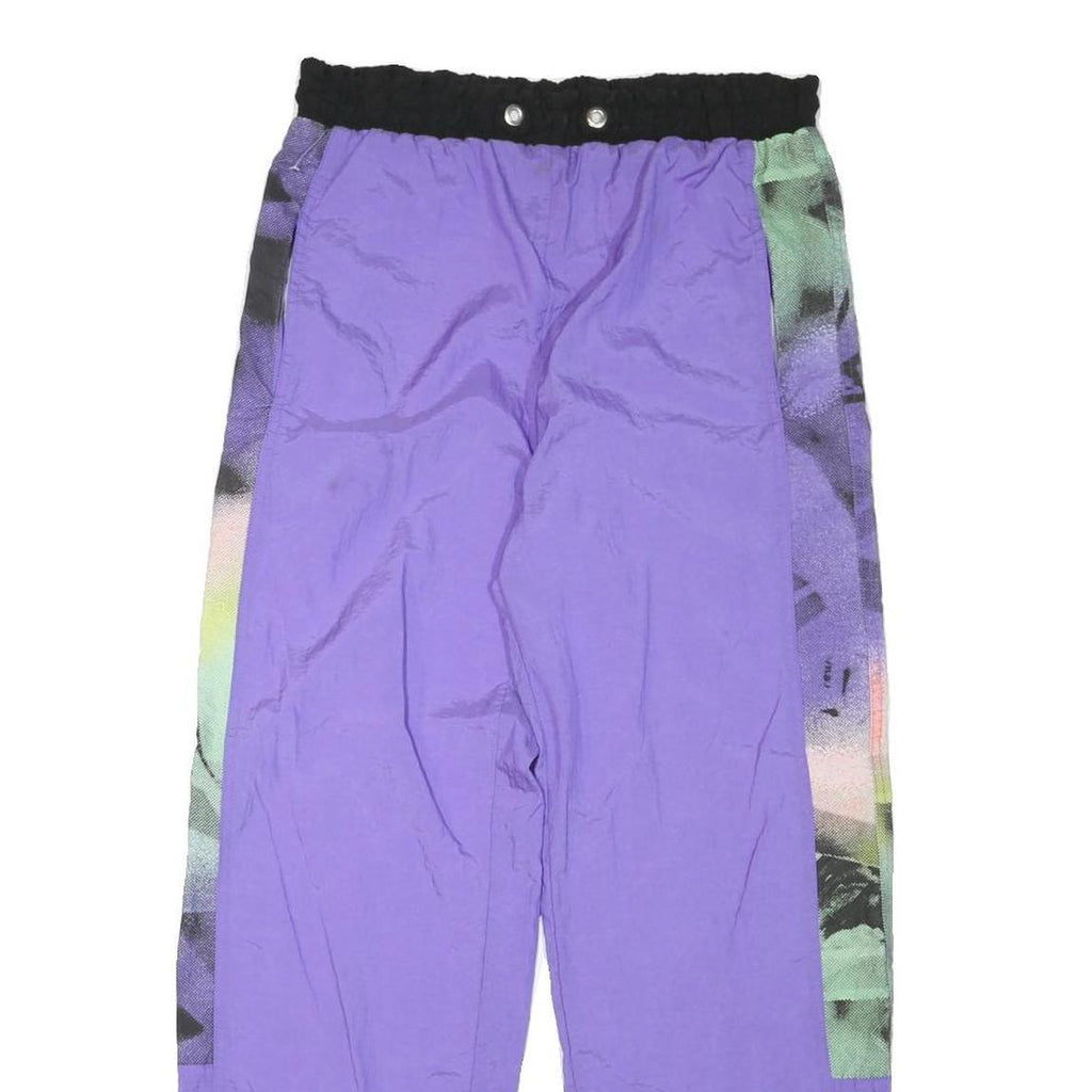 MAGIC Mens Joggers Purple & Multicoloured S W32 L29 Polyester Blend Casual