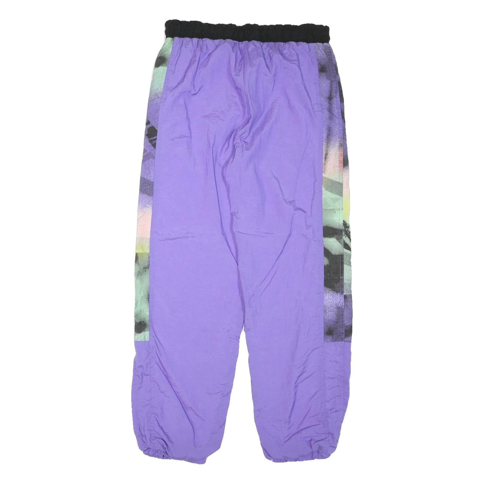 MAGIC Mens Joggers Purple & Multicoloured S W32 L29 Polyester Blend Casual