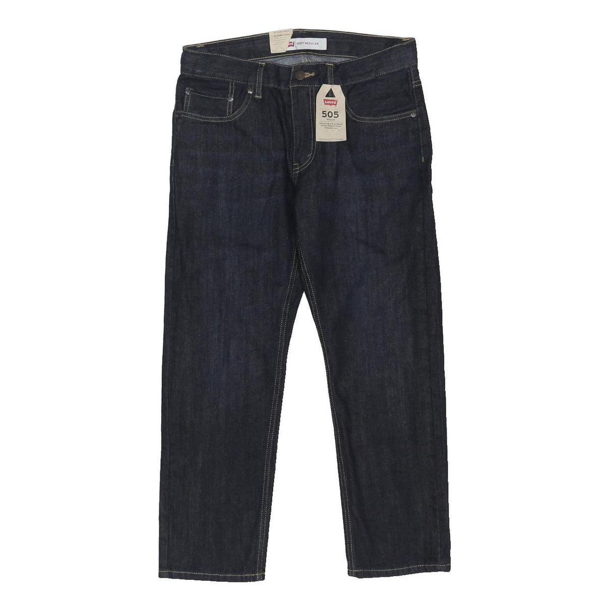 LEVI'S 505 Womens Jeans Blue Regular Straight Denim Raw W32 L26 Classic Fit