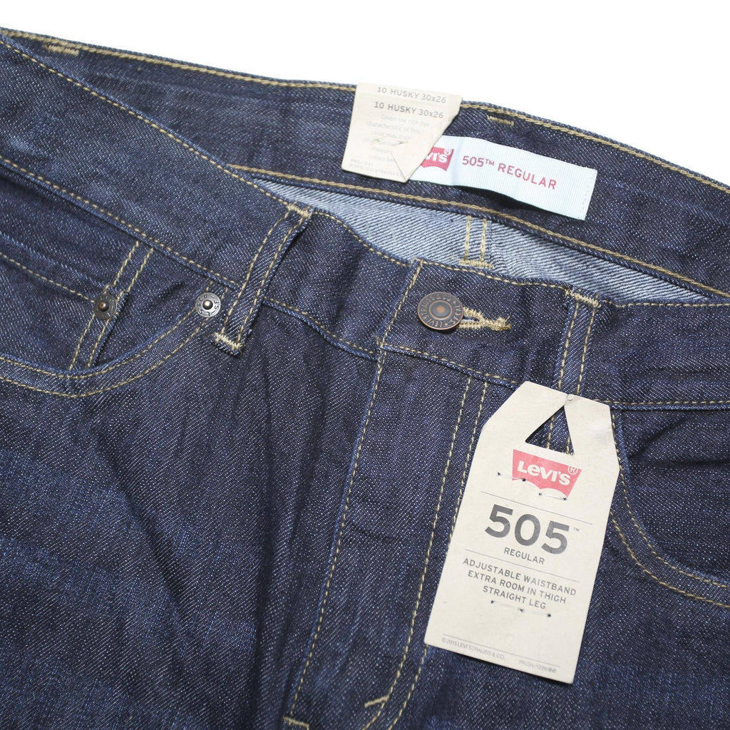 LEVI'S 505 Womens Jeans Blue Regular Straight Denim Raw W32 L26 Classic Fit