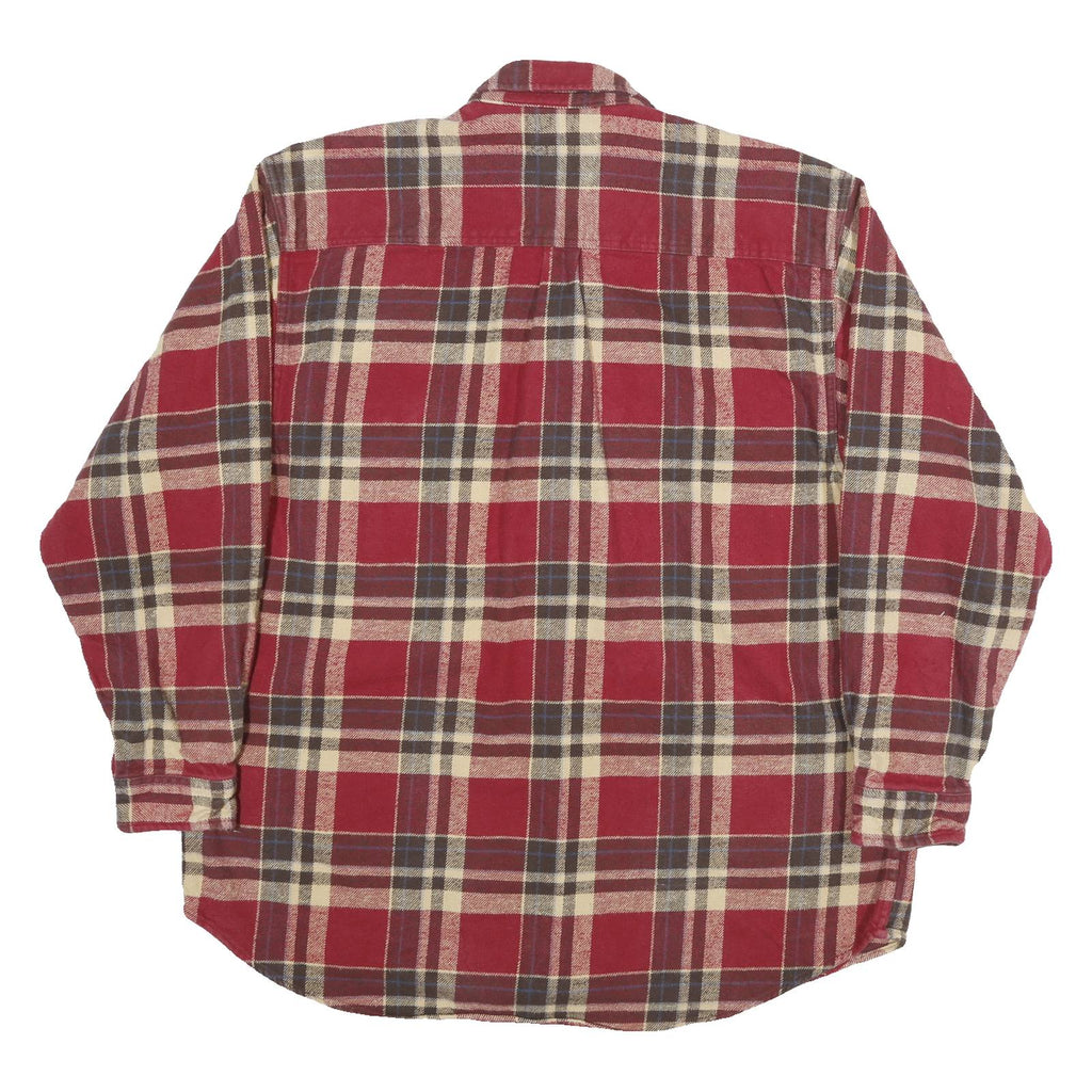 FIELD & STREAM Mens Red & Cream Check Shirt XL Cotton Blend Casual Button