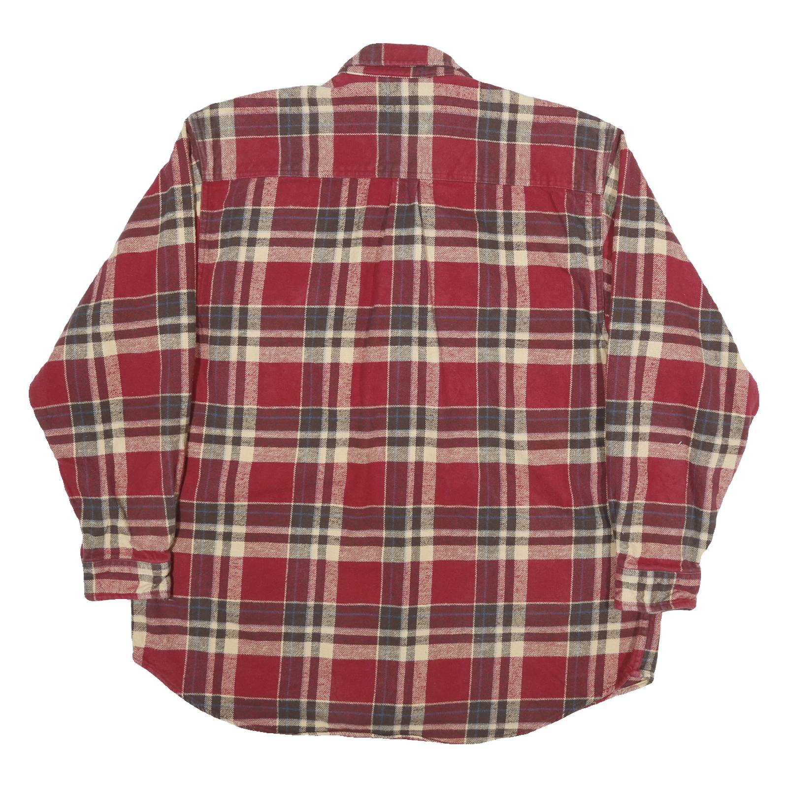 FIELD & STREAM Mens Red & Cream Check Shirt XL Cotton Blend Casual Button