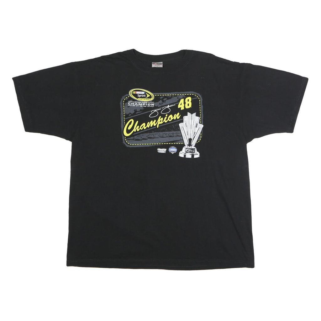 CHASE AUTHENTICS Mens Black NASCAR Champion 2XL Short Sleeve Crew Neck T-Shirt