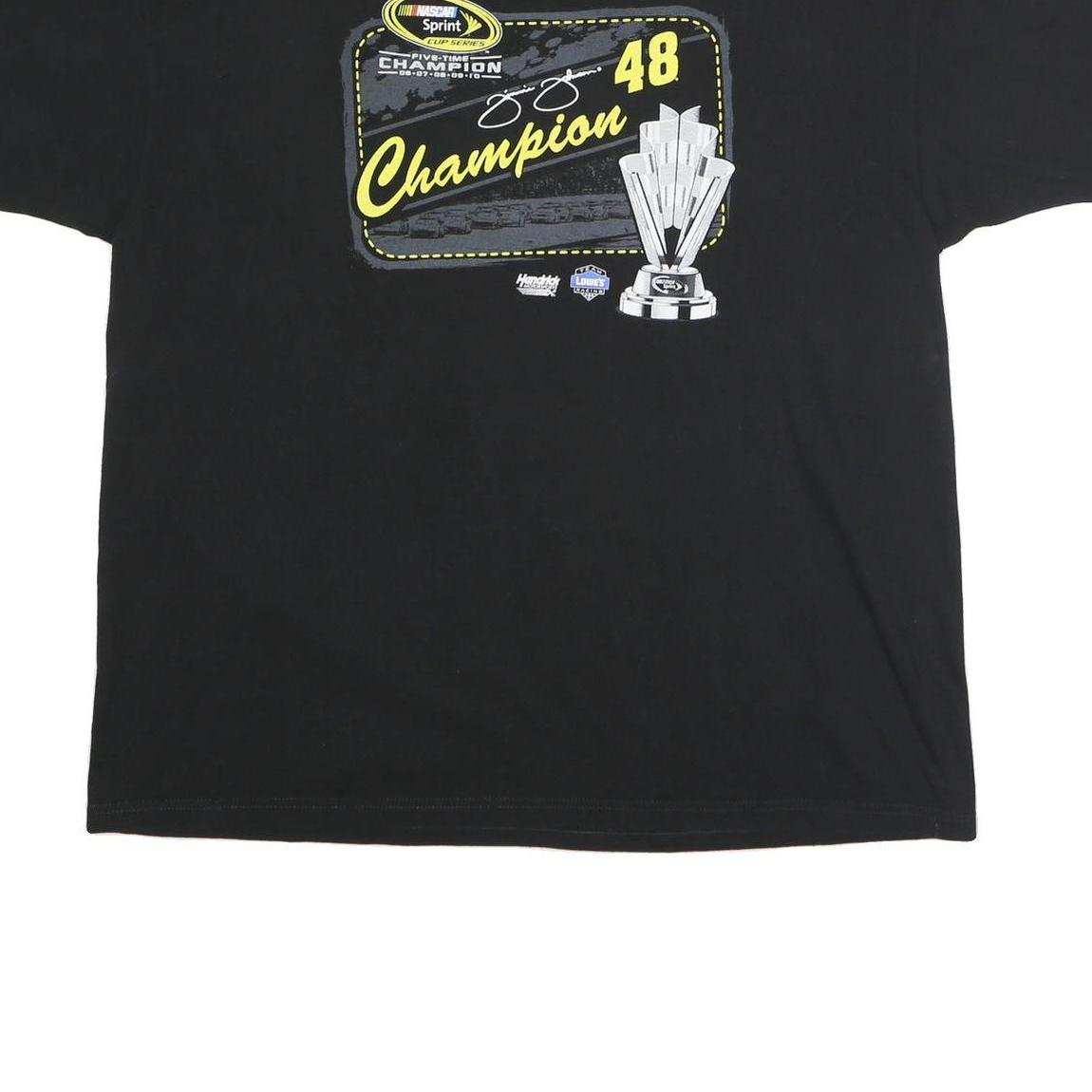 CHASE AUTHENTICS Mens Black NASCAR Champion 2XL Short Sleeve Crew Neck T-Shirt