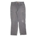 CARHARTT Mens Cotton Blend Grey Relaxed Cargo Work Trousers W34 L34 Durable Fit