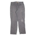 CARHARTT Mens Cotton Blend Grey Relaxed Cargo Work Trousers W34 L34 Durable Fit
