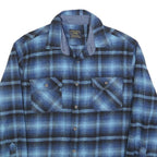 JACHS Mens Blue & Black Heritage Flannel Shirt XL Classic Plaid Cotton Style
