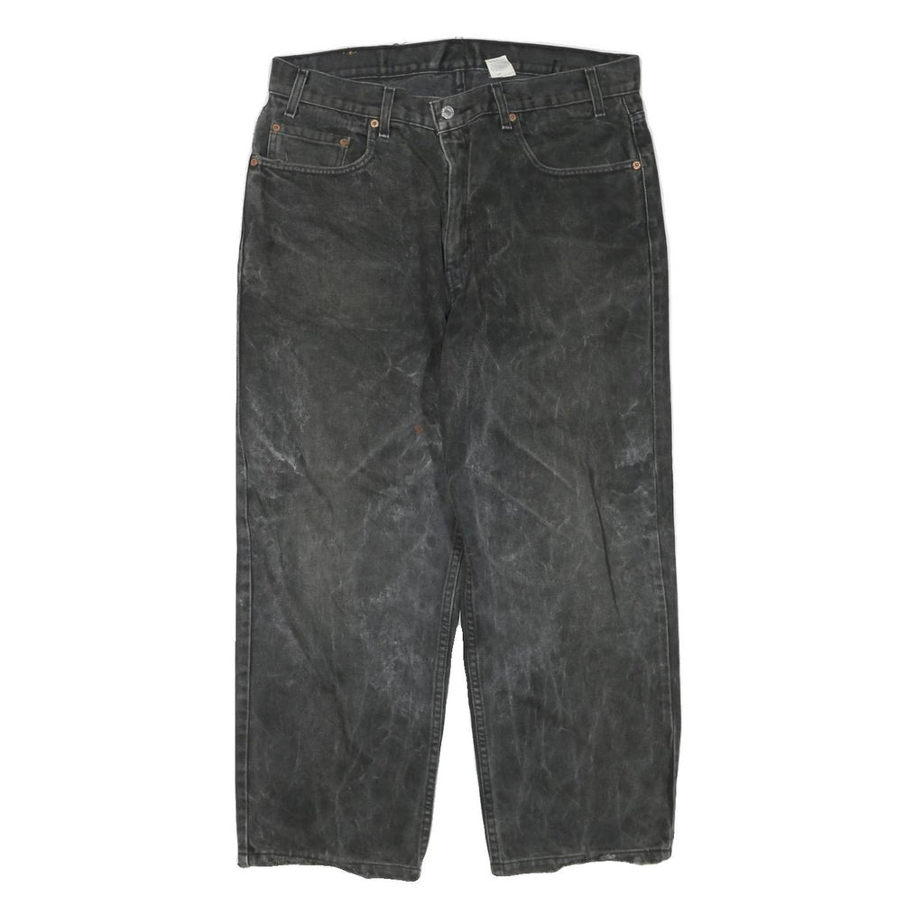 LEVI'S Womens Jeans Black Regular Straight Denim Stone Wash W36 L26 Casual Fit