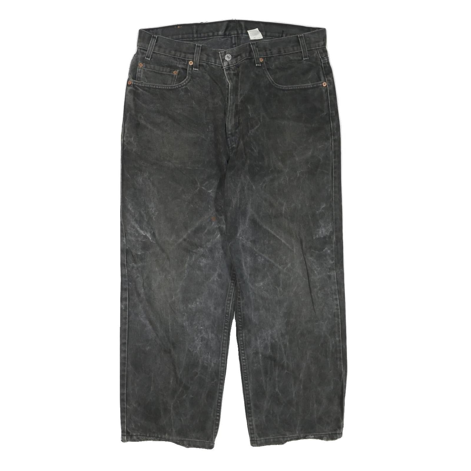 LEVI'S Womens Jeans Black Regular Straight Denim Stone Wash W36 L26 Casual Fit