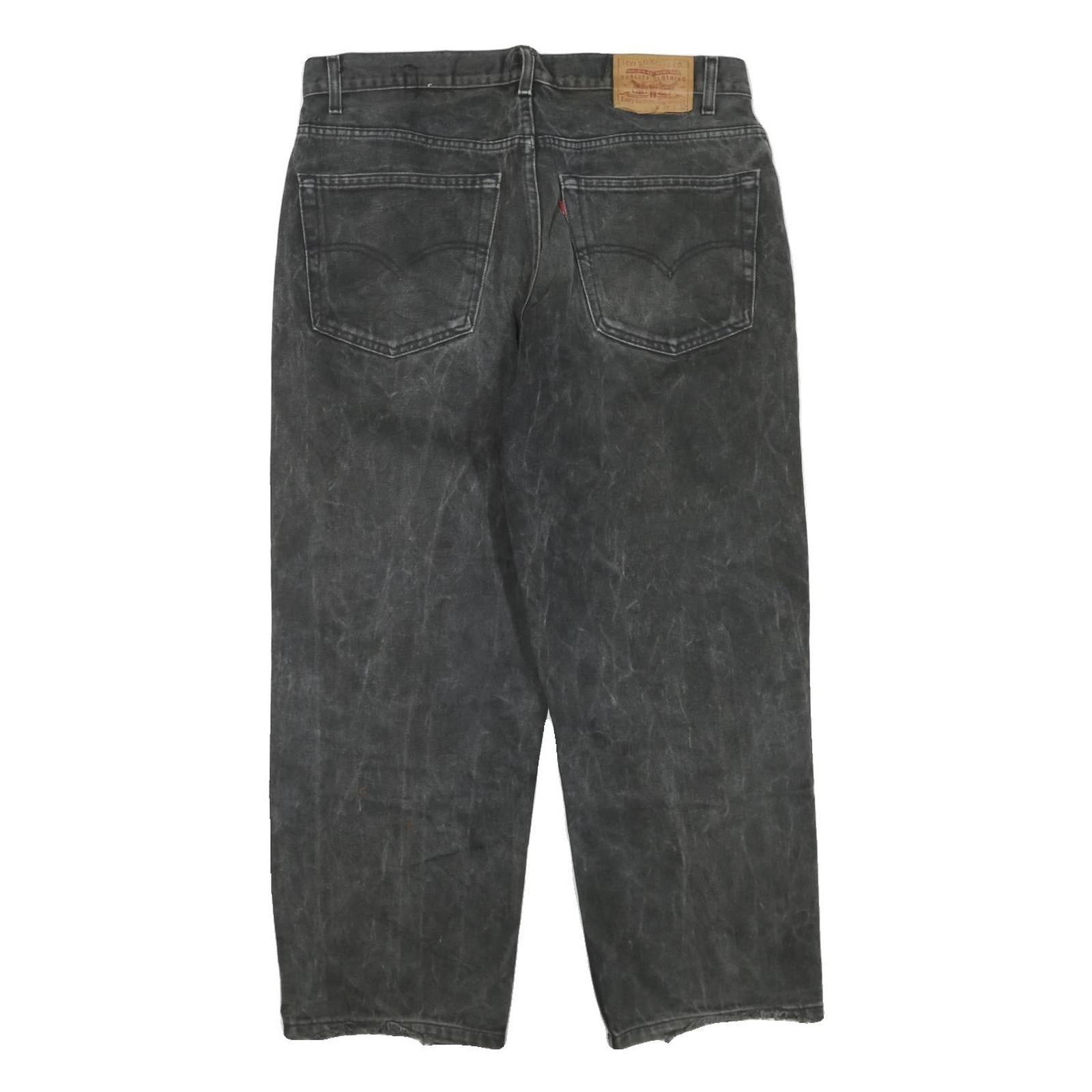 LEVI'S Womens Jeans Black Regular Straight Denim Stone Wash W36 L26 Casual Fit