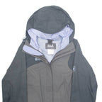 JACK WOLFSKIN Mesh Lined Womens Rain Jacket Grey Hooded M