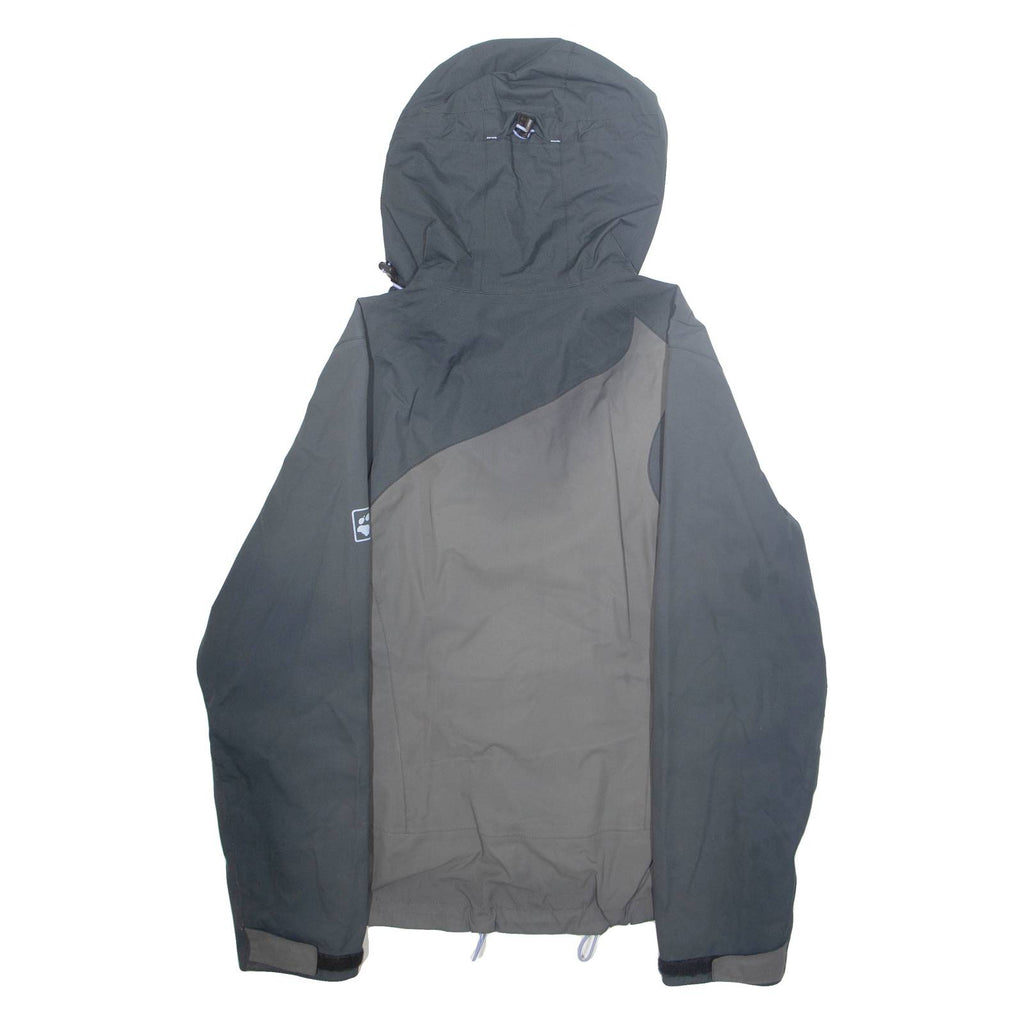 JACK WOLFSKIN Mesh Lined Womens Rain Jacket Grey Hooded M