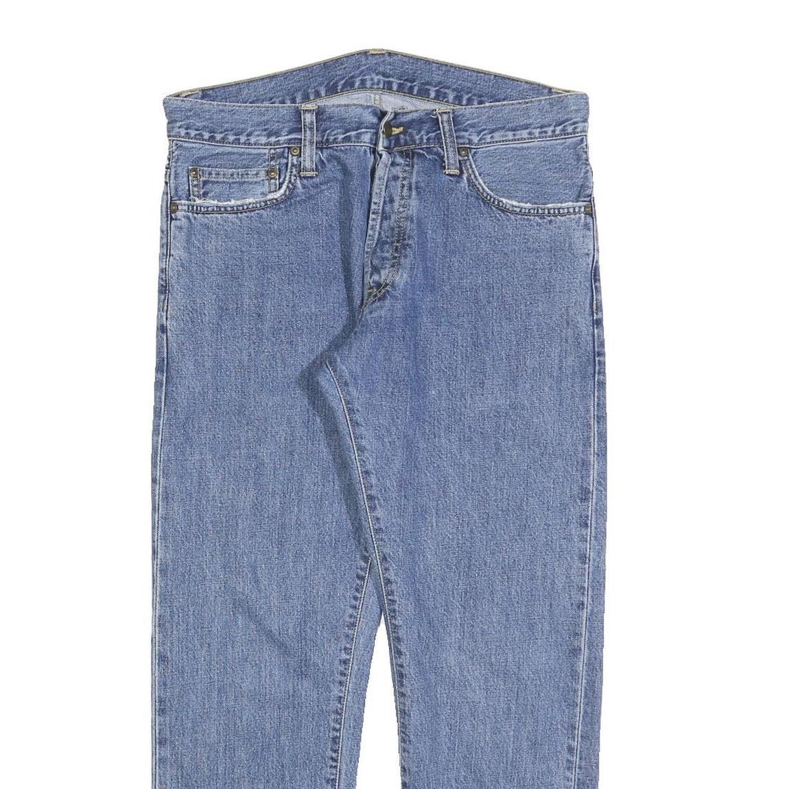 CARHARTT Mens Jeans Blue Regular Straight Denim W31 L26 Button Cotton Blend