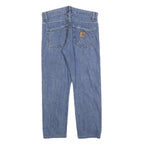 CARHARTT Mens Jeans Blue Regular Straight Denim W31 L26 Button Cotton Blend