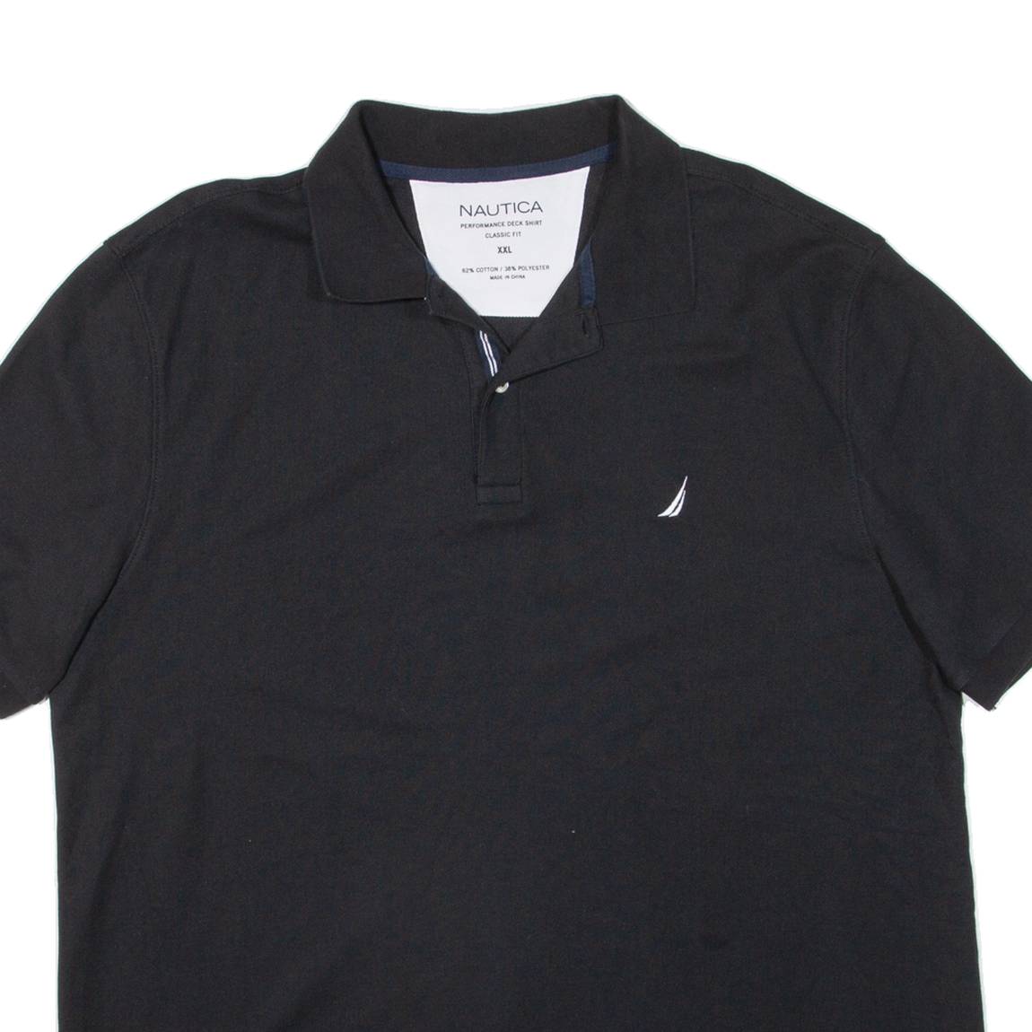 NAUTICA Mens Polo Shirt Black 2XL