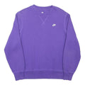 NIKE Mens Purple Crew Neck L Sweatshirt Cotton Blend Pullover Casual Comfort