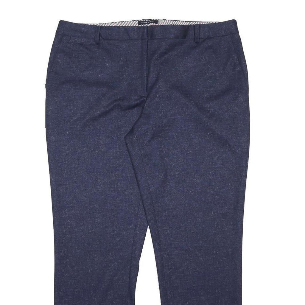 TOMMY HILFIGER Womens Cotton Blend Navy Slim Trousers W36 L29 Stylish