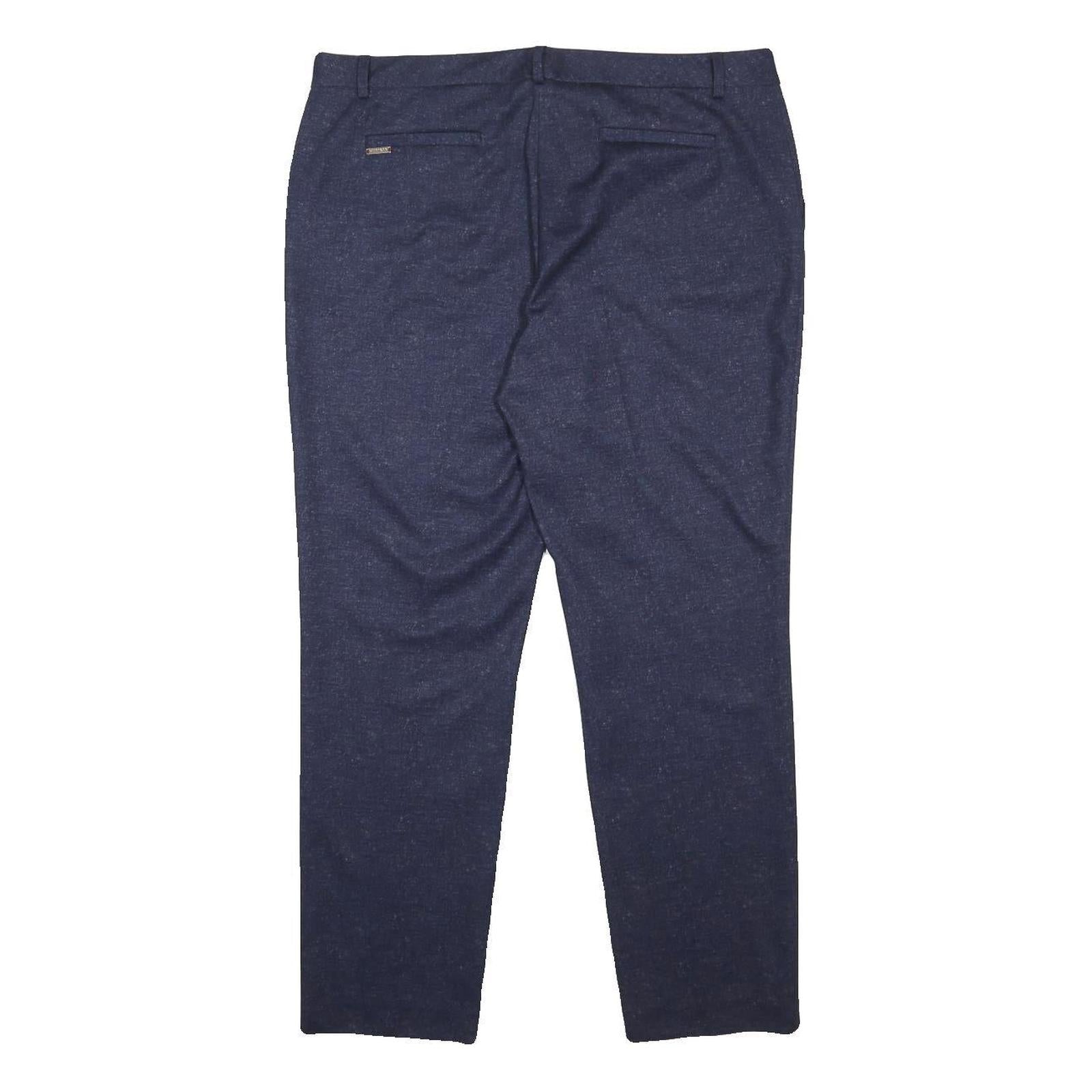 TOMMY HILFIGER Womens Cotton Blend Navy Slim Trousers W36 L29 Stylish