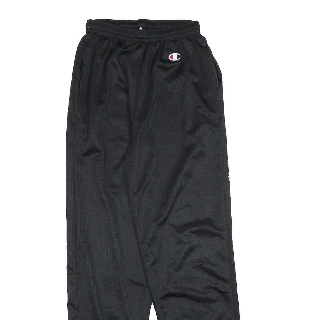 CHAMPION Mens Joggers Black S W25 L28 Polyester Blend Regular Tapered Fit Casual