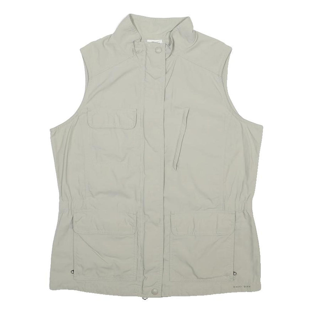 COLUMBIA Womens Cream Outdoor Nylon Jacket M Zip Utility Pocket Lightweight