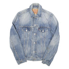 LEVI'S Mens Blue Denim Jacket S Cotton Blend Button Closure Classic Fit Casual