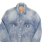 LEVI'S Mens Blue Denim Jacket S Cotton Blend Button Closure Classic Fit Casual