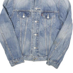 LEVI'S Mens Blue Denim Jacket S Cotton Blend Button Closure Classic Fit Casual