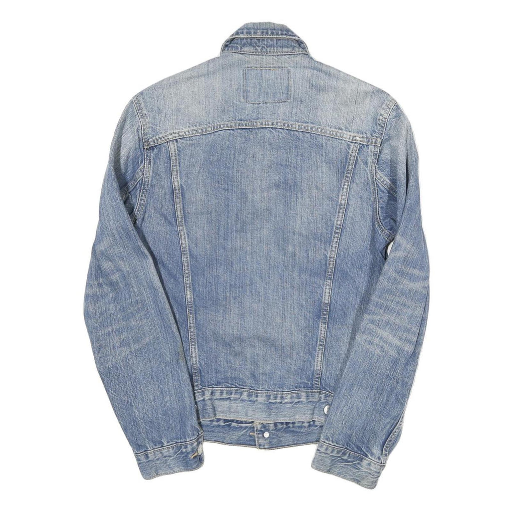 LEVI'S Mens Blue Denim Jacket S Cotton Blend Button Closure Classic Fit Casual