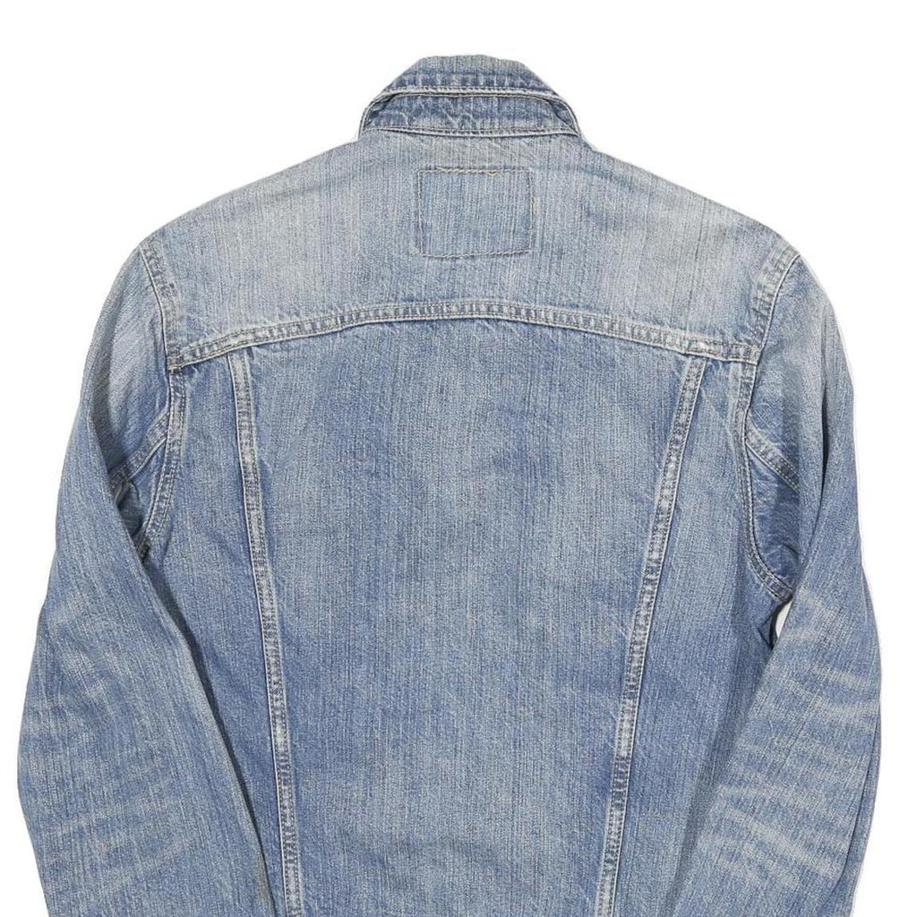 LEVI'S Mens Blue Denim Jacket S Cotton Blend Button Closure Classic Fit Casual