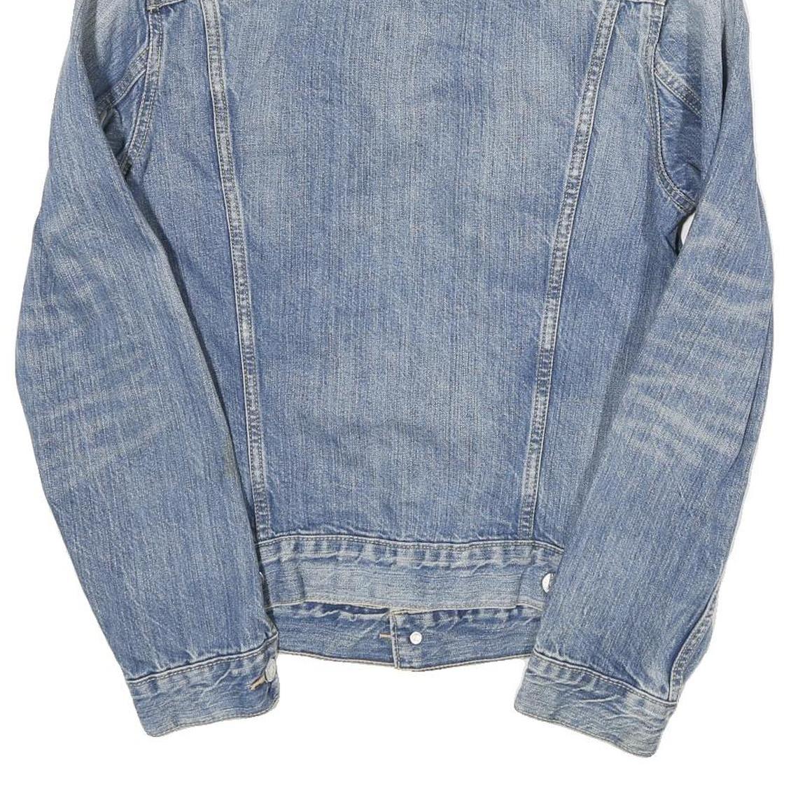 LEVI'S Mens Blue Denim Jacket S Cotton Blend Button Closure Classic Fit Casual