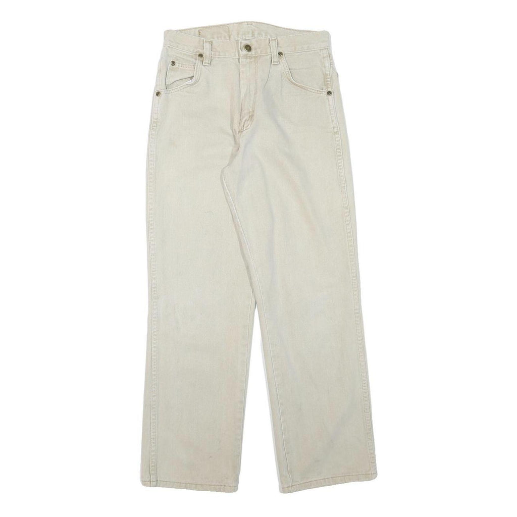 WRANGLER Mens Regular Fit Jeans White Cotton Blend W26 L27 Classic Zip Closure