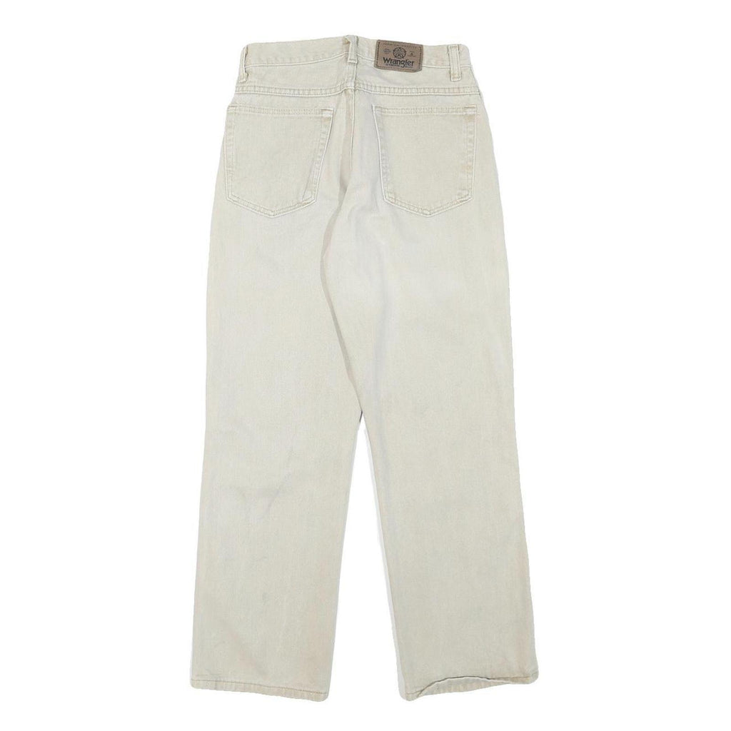 WRANGLER Mens Regular Fit Jeans White Cotton Blend W26 L27 Classic Zip Closure