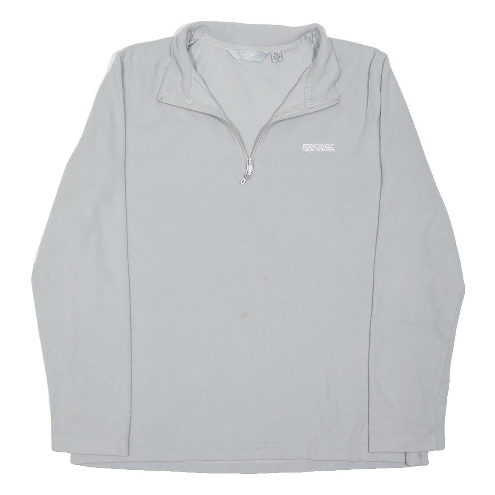 REGATTA Womens Light Grey Plain Pullover Jumper Crew Neck Cotton Blend L Outdoor