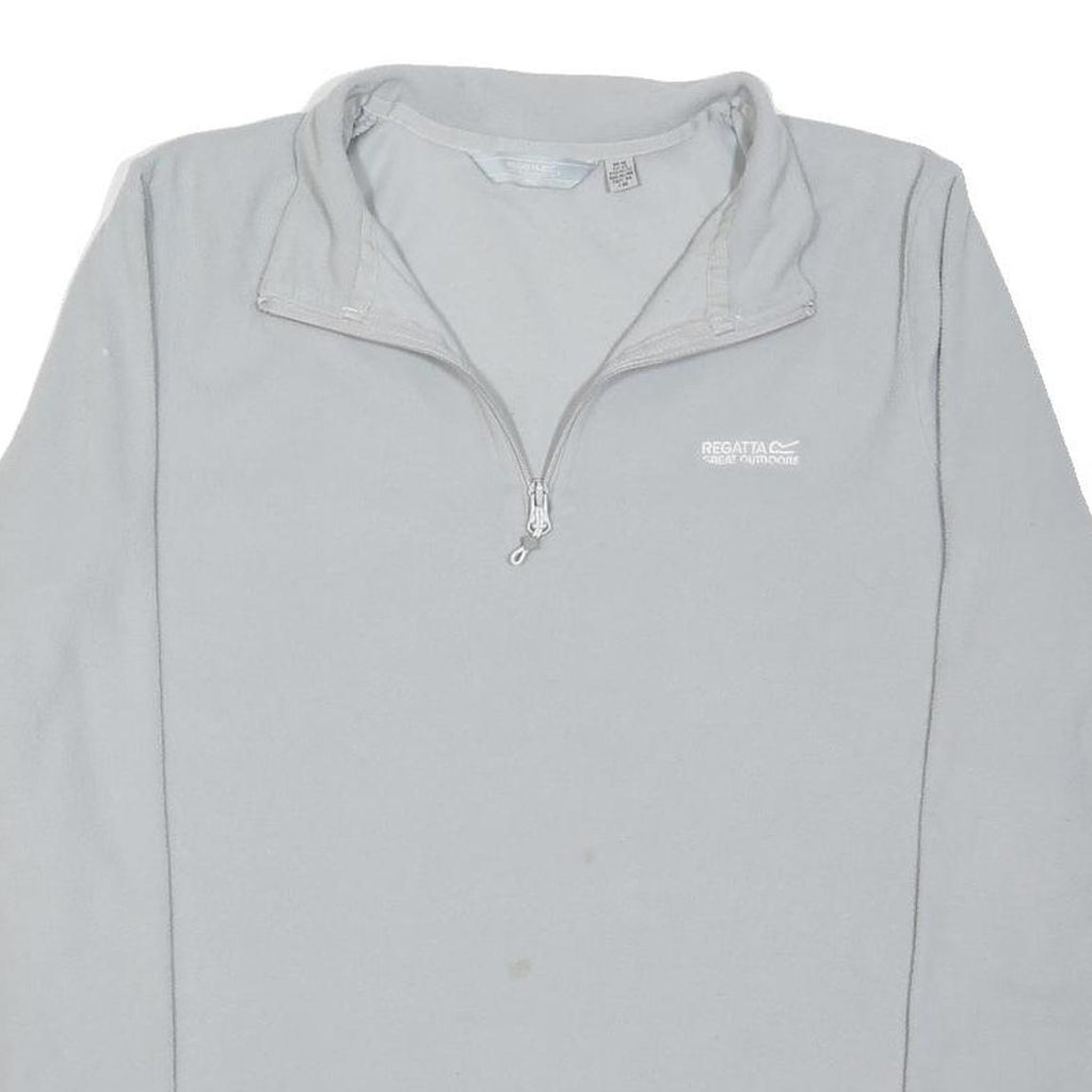 REGATTA Womens Light Grey Plain Pullover Jumper Crew Neck Cotton Blend L Outdoor
