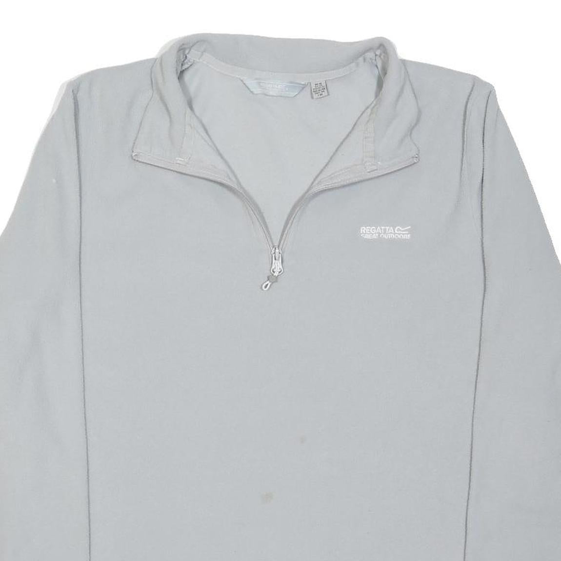 REGATTA Womens Light Grey Plain Pullover Jumper Crew Neck Cotton Blend L Outdoor