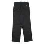 DICKIES Mens Cotton Blend Black Regular Straight Trousers W30 L31 Workwear Zip