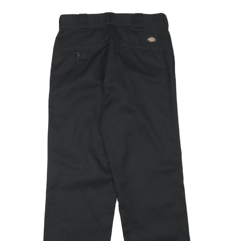 DICKIES Mens Cotton Blend Black Regular Straight Trousers W30 L31 Workwear Zip