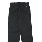 DICKIES Mens Cotton Blend Black Regular Straight Trousers W30 L31 Workwear Zip