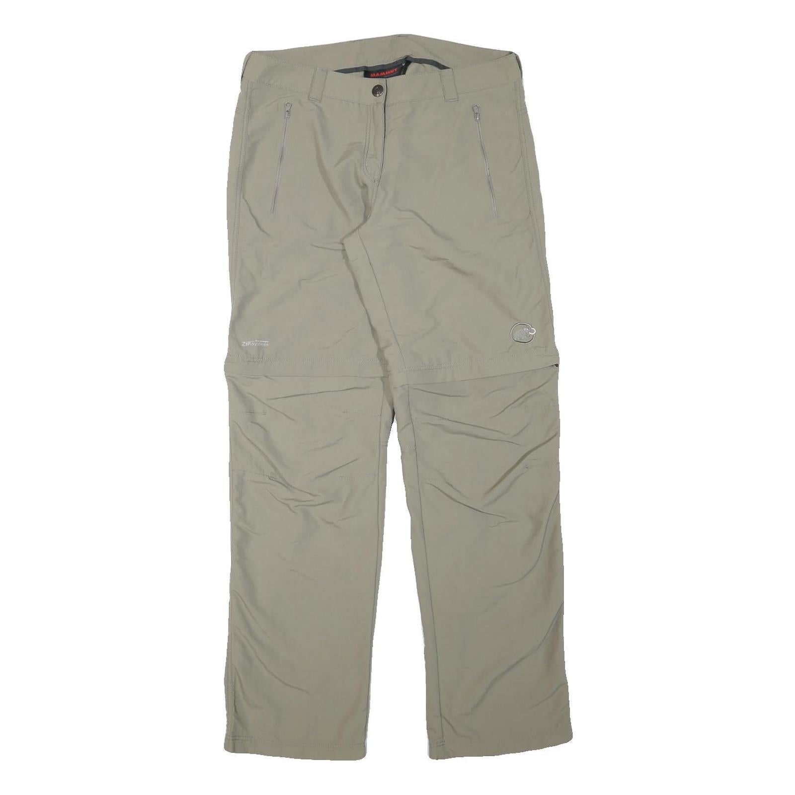 MAMMUT Womens Regular Beige Polyester Blend Zip Trousers W32 L31 Outdoor Hiking