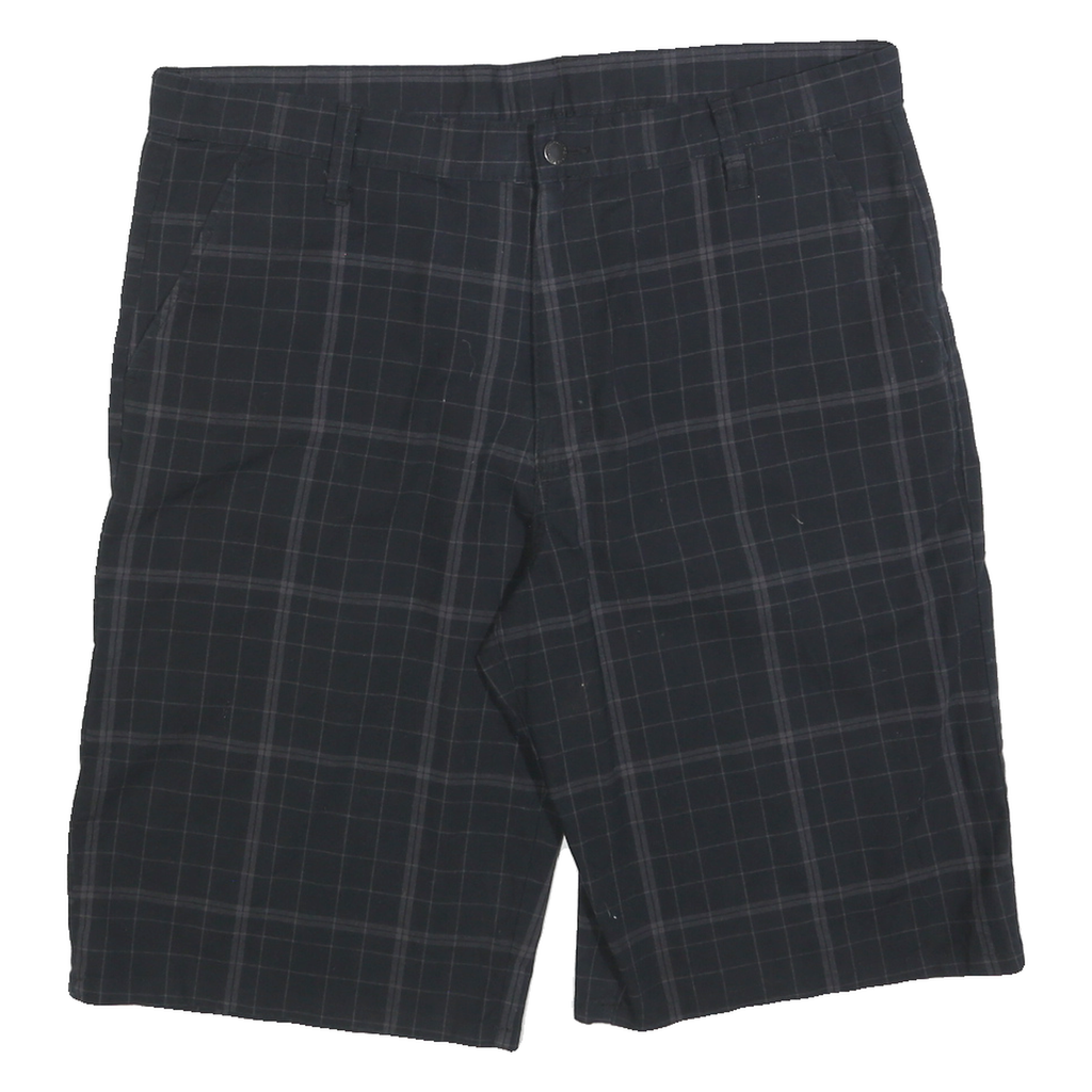 DICKIES Mens Black Casual Checked XL W40 Cotton Blend Shorts Zip Pockets